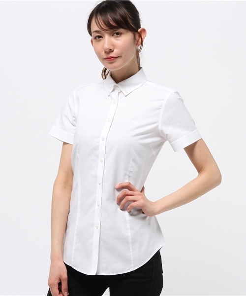 BROOKS BROTHERS(ブルックスブラザーズ)の「スーピマコットン GF ショートスリーブ ボタンダウンシャツ Tailored Fit(シャツ/ブラウス・レディース・ブルー/White・0/4/2)」の3枚目の写真