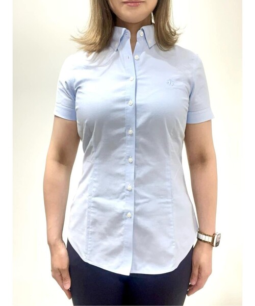 BROOKS BROTHERS(ブルックスブラザーズ)の「スーピマコットン GF ショートスリーブ ボタンダウンシャツ Tailored Fit(シャツ/ブラウス・レディース・ブルー/White・0/4/2)」の10枚目の写真