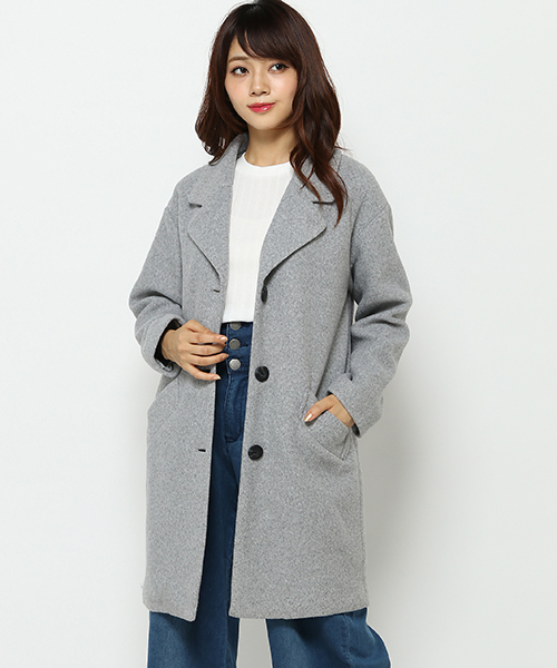 VENCEEXCHANGE（ヴァンスエクスチェンジ）の「フェイクスライバーコート（チェスターコート・レディース・グレー/ライトグレー・LARGE/MEDIUM）」の2枚目の写真