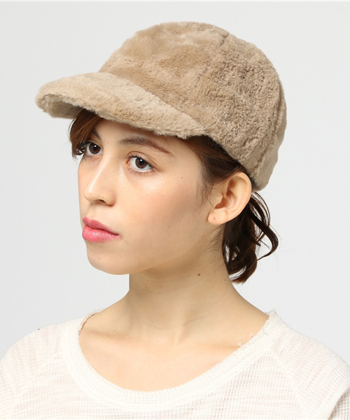 Me%（ミィパーセント）の「ＡＬＬファー２ＣＡＰ 737224（キャップ・レディース・ブラック系その他/ホワイト系その他/グレー系その他/ブラウン系その他・ONE SIZE）」の4枚目の写真