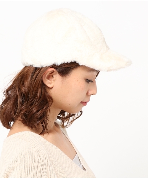 Me%（ミィパーセント）の「ＡＬＬファー２ＣＡＰ 737224（キャップ・レディース・ブラック系その他/ホワイト系その他/グレー系その他/ブラウン系その他・ONE SIZE）」の5枚目の写真