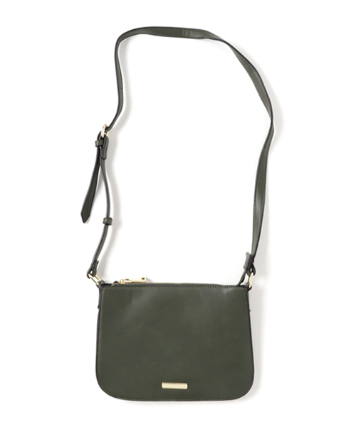 PLAIN CLOTHING（プレーンクロージング）の「フラットショルダーバッグ【PLAIN CLOTHING】（ショルダーバッグ・レディース・グリーン/ボルドー/ブラウン/グレー/ブラック・FREE）」の18枚目の写真