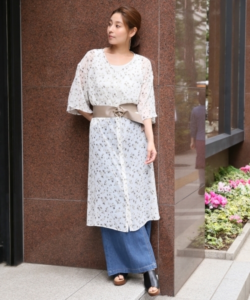 LEPSIM（レプシィム）の「ヨウリュウガラワンピコート 762127（ワンピース・レディース・マスタード/ブラック/ホワイト・LARGE/MEDIUM）」の6枚目の写真