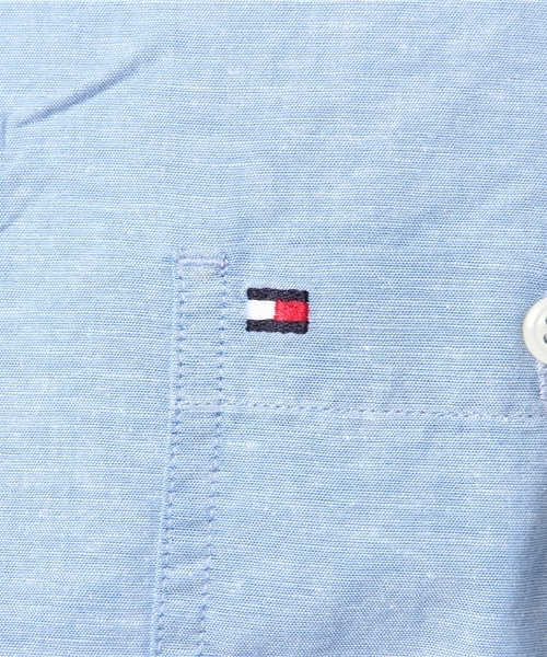 TOMMY HILFIGER（トミーヒルフィガー）の「SFコットンリネンシャンブレーショートスリーブシャツ（シャツ/ブラウス・メンズ・ホワイト/ブルー/コーラル・MEDIUM/X-LARGE/LARGE/SMALL）」の10枚目の写真