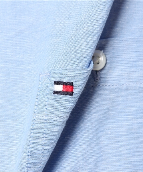 TOMMY HILFIGER（トミーヒルフィガー）の「SFコットンリネンシャンブレーショートスリーブシャツ（シャツ/ブラウス・メンズ・ホワイト/ブルー/コーラル・MEDIUM/X-LARGE/LARGE/SMALL）」の12枚目の写真