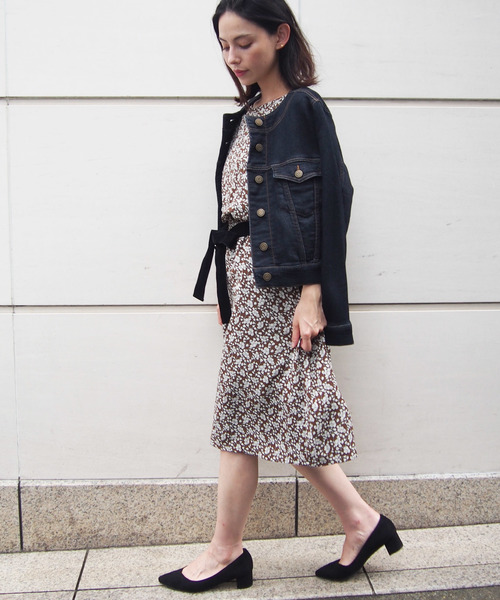 PICCIN（ピッチン）の「レトロフラワープリントワンピース（ワンピース・レディース・ブラック/ブラウン/ブルー/ブラウン系その他・MEDIUM/LARGE）」の6枚目の写真