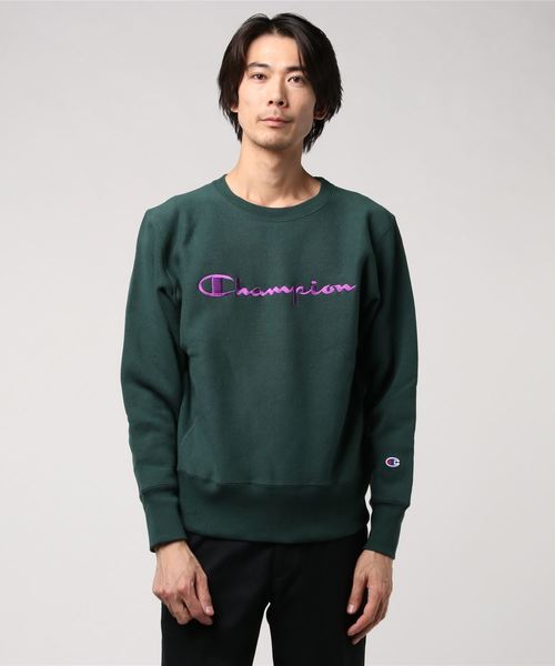 Champion（チャンピオン）の「[Champion/チャンピオン] クルーネックロゴスウェット（スウェット・メンズ・ブラック/シルバー/オートミール/ダークグリーン・L/M）」の4枚目の写真