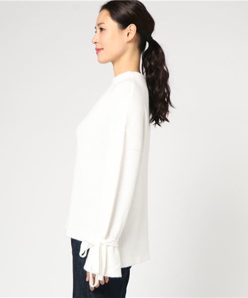 archives（アルシーヴ）の「袖リボンキャンディースリーブニット（ニット/セーター・レディース・ブラック/オフホワイト/ワイン・MEDIUM）」の6枚目の写真