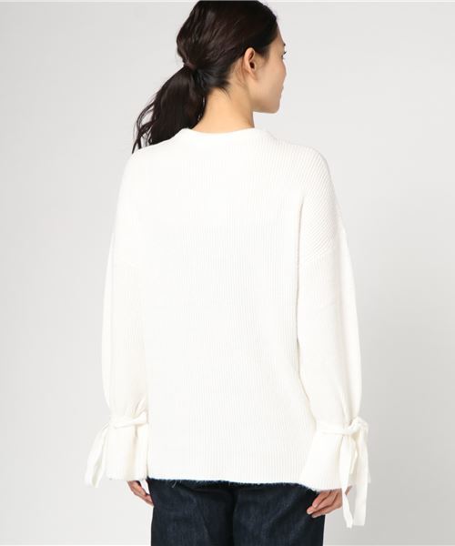 archives（アルシーヴ）の「袖リボンキャンディースリーブニット（ニット/セーター・レディース・ブラック/オフホワイト/ワイン・MEDIUM）」の5枚目の写真