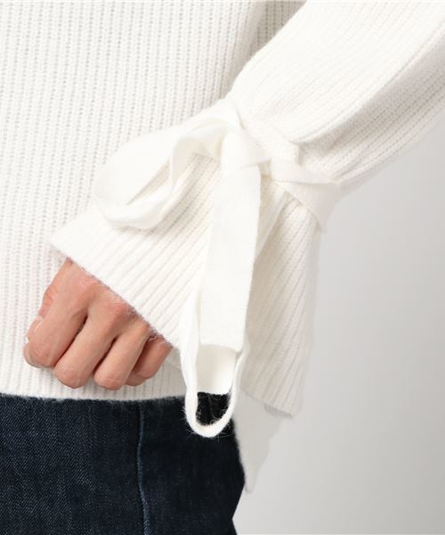 archives（アルシーヴ）の「袖リボンキャンディースリーブニット（ニット/セーター・レディース・ブラック/オフホワイト/ワイン・MEDIUM）」の7枚目の写真