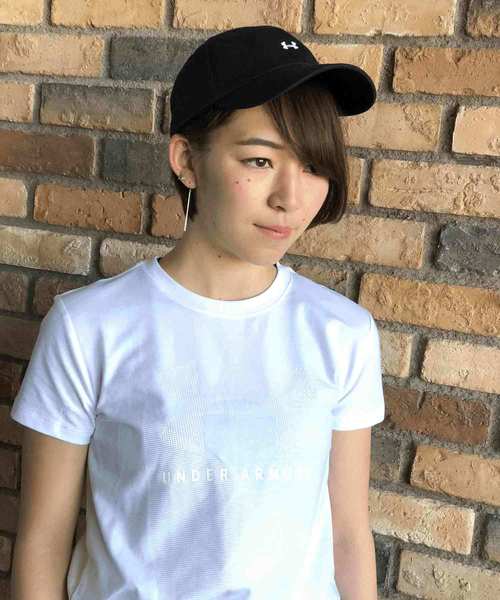 UNDER ARMOUR(アンダーアーマー)の「レディース ライフスタイル半袖Tシャツ / スポーツスタイルメッシュロゴクルー(Tシャツ/カットソー・レディース・ホワイト/ブラック・M/L/XL/S/SM/MD/LG)」の2枚目の写真