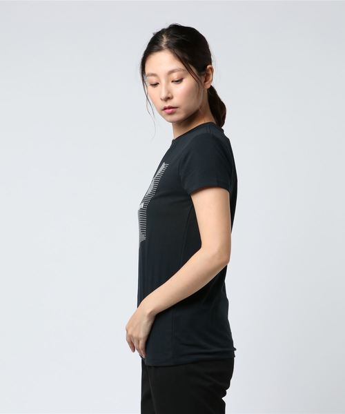 UNDER ARMOUR(アンダーアーマー)の「レディース ライフスタイル半袖Tシャツ / スポーツスタイルメッシュロゴクルー(Tシャツ/カットソー・レディース・ホワイト/ブラック・M/L/XL/S/SM/MD/LG)」の3枚目の写真