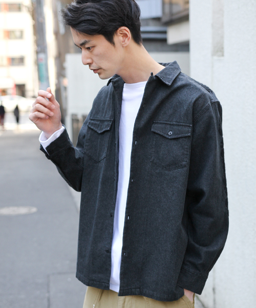 niko and...（ニコアンド）の「Ｕボタニカル刺繍オープンカラーシャツ（シャツ/ブラウス・メンズ・チャコール/インディゴブルー・MEDIUM/LARGE）」の2枚目の写真