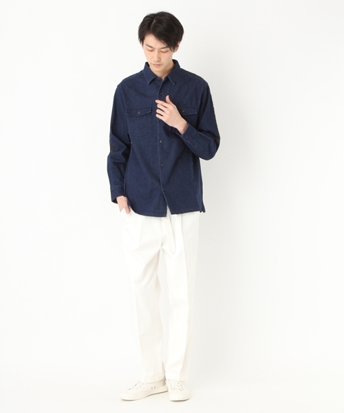 niko and...（ニコアンド）の「Ｕボタニカル刺繍オープンカラーシャツ（シャツ/ブラウス・メンズ・チャコール/インディゴブルー・MEDIUM/LARGE）」の8枚目の写真