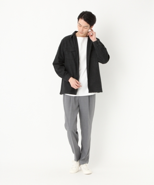 niko and...（ニコアンド）の「Ｕボタニカル刺繍オープンカラーシャツ（シャツ/ブラウス・メンズ・チャコール/インディゴブルー・MEDIUM/LARGE）」の10枚目の写真