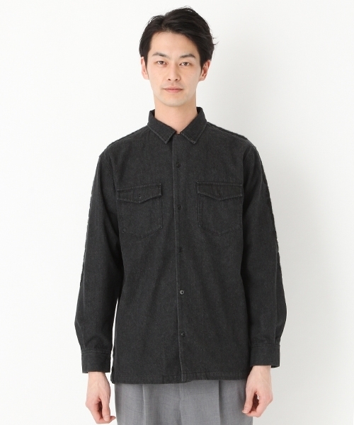 niko and...（ニコアンド）の「Ｕボタニカル刺繍オープンカラーシャツ（シャツ/ブラウス・メンズ・チャコール/インディゴブルー・MEDIUM/LARGE）」の11枚目の写真