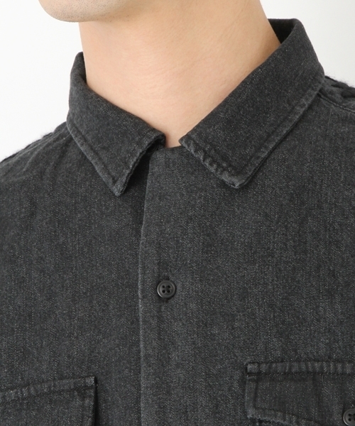 niko and...（ニコアンド）の「Ｕボタニカル刺繍オープンカラーシャツ（シャツ/ブラウス・メンズ・チャコール/インディゴブルー・MEDIUM/LARGE）」の14枚目の写真