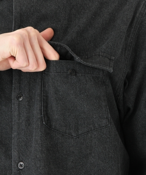 niko and...（ニコアンド）の「Ｕボタニカル刺繍オープンカラーシャツ（シャツ/ブラウス・メンズ・チャコール/インディゴブルー・MEDIUM/LARGE）」の15枚目の写真
