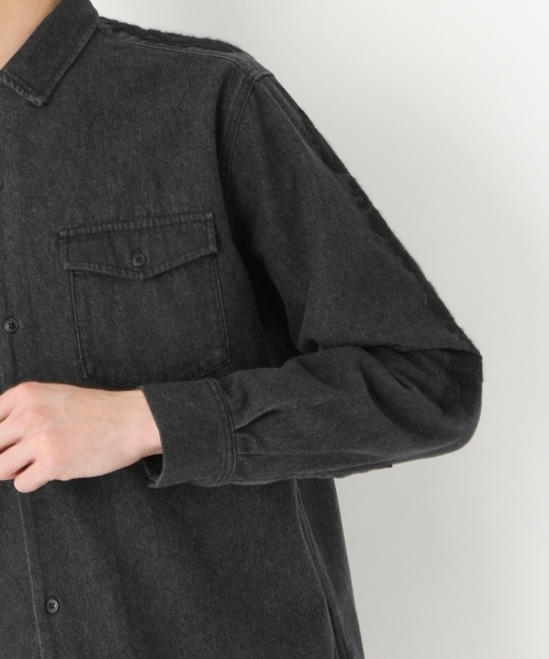 niko and...（ニコアンド）の「Ｕボタニカル刺繍オープンカラーシャツ（シャツ/ブラウス・メンズ・チャコール/インディゴブルー・MEDIUM/LARGE）」の16枚目の写真