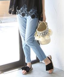 coen | ストレッチスリムクロップドデニムパンツ(デニムパンツ)