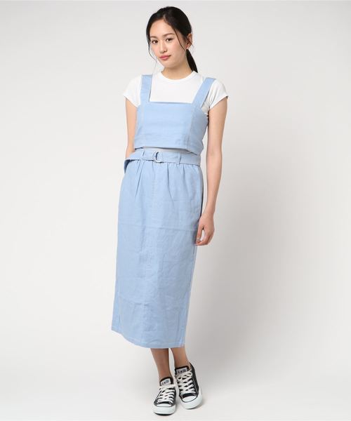 LOWRYS FARM（ローリーズファーム）の「★セットアイテム★ビスチェ&タイトスカート　793594（サロペット/オーバーオール・レディース・ブルー/アイボリー・MEDIUM/LARGE）」の6枚目の写真