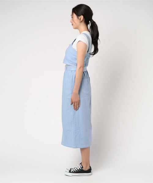 LOWRYS FARM（ローリーズファーム）の「★セットアイテム★ビスチェ&タイトスカート　793594（サロペット/オーバーオール・レディース・ブルー/アイボリー・MEDIUM/LARGE）」の3枚目の写真