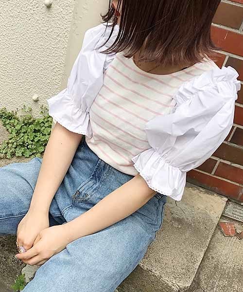 apres jour(アプレジュール)の「袖キャンディボーダートップス【ZOZOTOWN限定アイテム】(Tシャツ/カットソー・レディース・ブラック/ダークブラウン/ピンク・フリー)」の18枚目の写真