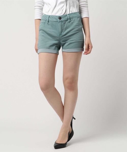 MANGROVE(マングローブ)の「【MANGROVE SELECT】ロールアップ製品染めツイルショーツ(デニムパンツ・レディース・チャコールグレー/ネイビー/ブラウン/グレー/レッド/カーキ/ブルー/ライトグリーン/カーキオリーブ/ワイン・SMALL/MEDIUM/LARGE/X-LARGE/XX-LARGE/X-SMALL)」の9枚目の写真