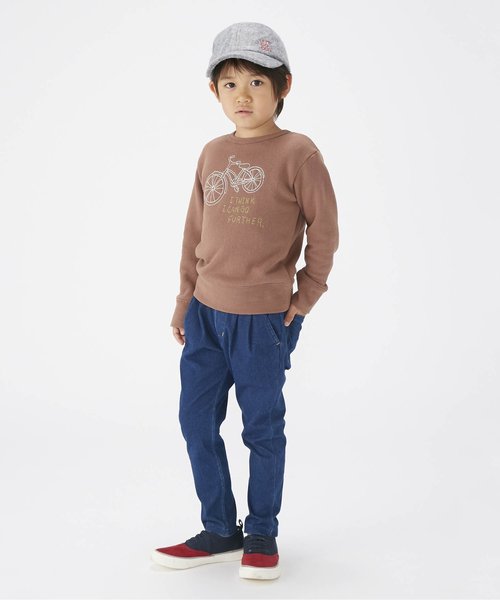 BREEZE（ブリーズ）の「デニムニットタックパンツ 10分丈（その他パンツ・キッズ・ネイビー/ブルー・100/110/90/130/140/120/80）」の5枚目の写真