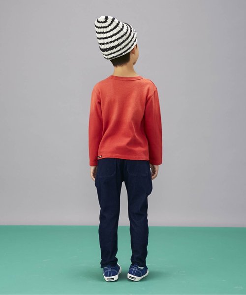 BREEZE（ブリーズ）の「デニムニットタックパンツ 10分丈（その他パンツ・キッズ・ネイビー/ブルー・100/110/90/130/140/120/80）」の7枚目の写真