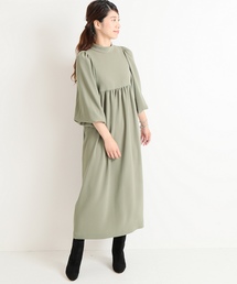 バックサテンジョーゼットギャザーワンピース◆