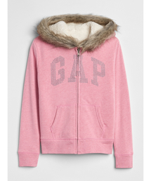 GAP ピンク スパンコール フード付きファー付きパーカー 平成