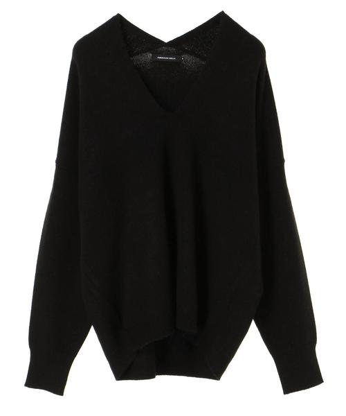 AMERICAN HOLIC（アメリカンホリック）の「・抜け衿ニットプルオーバー（ニット/セーター・レディース・ピンク/ブラック/ベージュ/マスタード/ライトベージュ/グリーン・M/L）」の8枚目の写真