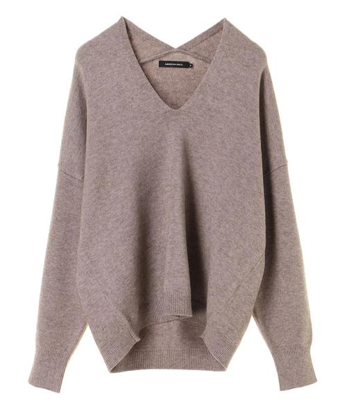 AMERICAN HOLIC（アメリカンホリック）の「・抜け衿ニットプルオーバー（ニット/セーター・レディース・ピンク/ブラック/ベージュ/マスタード/ライトベージュ/グリーン・M/L）」の10枚目の写真