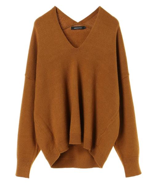 AMERICAN HOLIC（アメリカンホリック）の「・抜け衿ニットプルオーバー（ニット/セーター・レディース・ピンク/ブラック/ベージュ/マスタード/ライトベージュ/グリーン・M/L）」の11枚目の写真