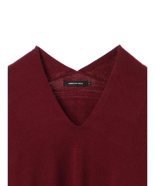 AMERICAN HOLIC（アメリカンホリック）の「・抜け衿ニットプルオーバー（ニット/セーター・レディース・ピンク/ブラック/ベージュ/マスタード/ライトベージュ/グリーン・M/L）」の14枚目の写真