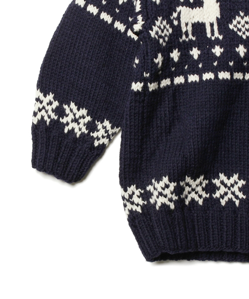 ROSE BUD COUPLES （ローズ バッド カップルズ）の「(STRIKKETEKSTILER NORWAY) GENSER WOOLEN SWEATER（ニット/セーター・キッズ・ブラック/レッド・ONE SIZE）」の5枚目の写真