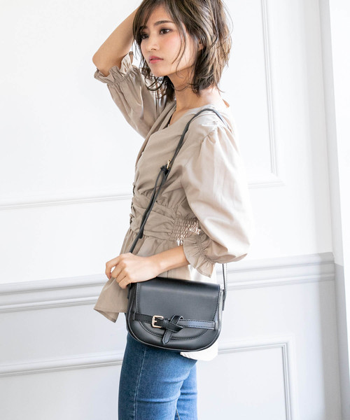 Edit Sheen(エディットシーン)の「ベルトデザインポシェット(ショルダーバッグ・レディース・ブラック/アイボリー/モカ・FREE)」の12枚目の写真