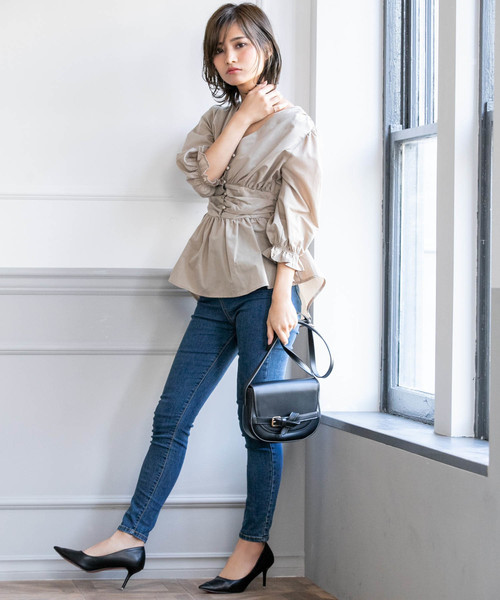 Edit Sheen(エディットシーン)の「ベルトデザインポシェット(ショルダーバッグ・レディース・ブラック/アイボリー/モカ・FREE)」の15枚目の写真