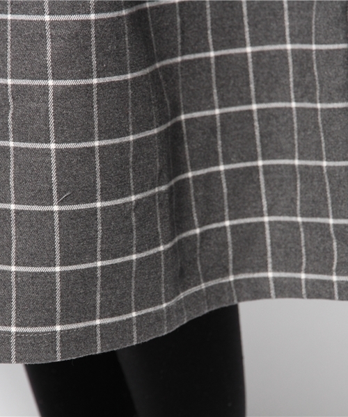 BEAMS BOY(ビームスボーイ)の「□BEAMS BOY / チェック ウエスト切替ノースリーブ **(ワンピース・レディース・グレー/ネイビー・ONE SIZE)」の8枚目の写真