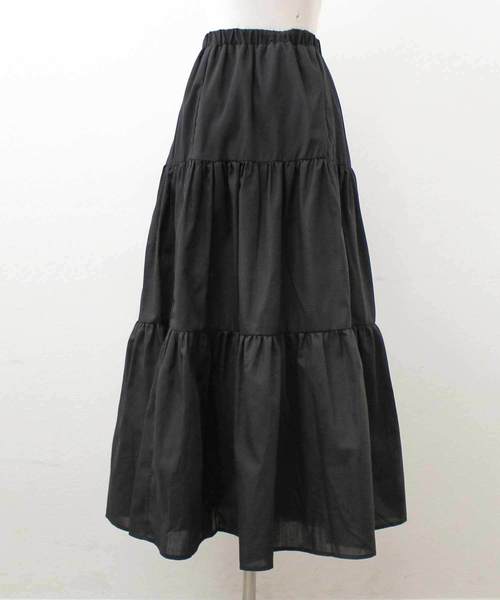 MODE ROBE(モードローブ)の「ティアードロングスカート(スカート・レディース・ホワイト/ブラック/ライトベージュ/カーキ/ミント/パープル/オレンジ・S/M)」の18枚目の写真