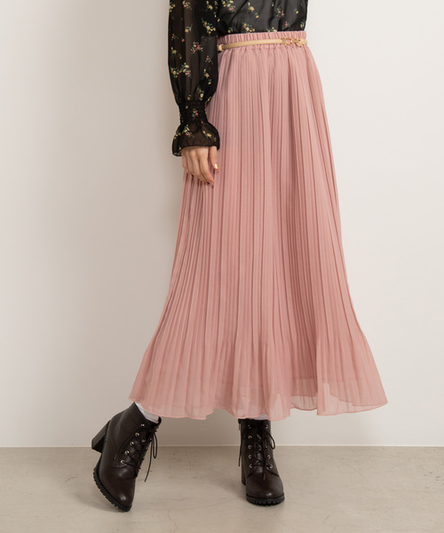 WEGO（ウィゴー）の「WEGO/シフォンプリーツロングスカート（スカート・レディース・その他2/その他4/その他1/ブラック/ライトピンク/その他3/ライトベージュ/アイボリー/その他5/アニマル/その他6/その他7/ドット/その他8/その他9/その他10/その他11/その他13/その他12/ダークグリーン/その他14/ピンク/その他15・FREE）」の6枚目の写真