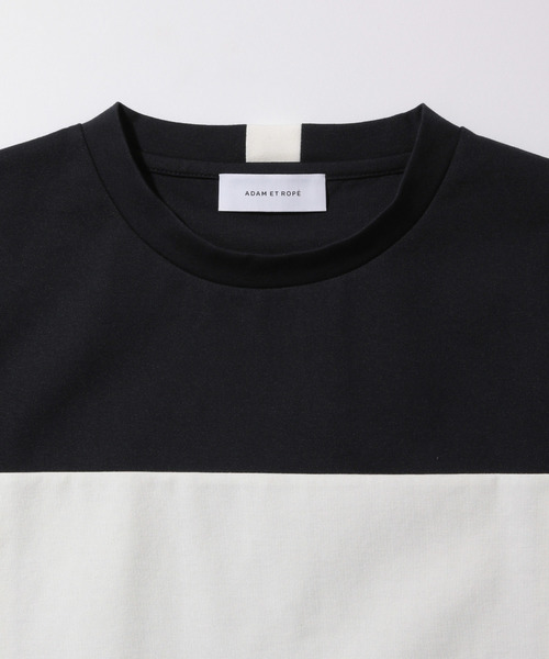 ADAM ET ROPE'（アダムエロペ）の「ポンチラインTシャツ（Tシャツ/カットソー・メンズ・ネイビー/ホワイト・L/M）」の8枚目の写真