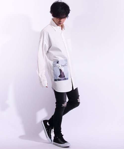 ８(eight)（エイト）の「フォト バックプリント ビッグシャツ オーバーシャツ（シャツ/ブラウス・メンズ・ホワイト/ブラック・FREE）」の20枚目の写真