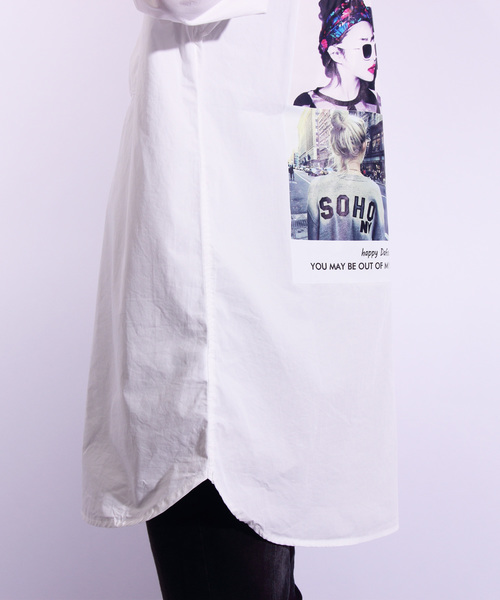 ８(eight)（エイト）の「フォト バックプリント ビッグシャツ オーバーシャツ（シャツ/ブラウス・メンズ・ホワイト/ブラック・FREE）」の11枚目の写真