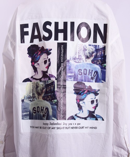 ８(eight)（エイト）の「フォト バックプリント ビッグシャツ オーバーシャツ（シャツ/ブラウス・メンズ・ホワイト/ブラック・FREE）」の4枚目の写真