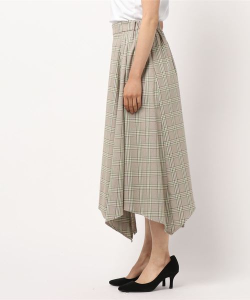N.(N. Natural Beauty Basic)(エヌエヌナチュラルビューティーベーシック)の「◆イレヘムチェックスカート(スカート・レディース・ベージュ系その他/ダークネイビー・MEDIUM)」の3枚目の写真