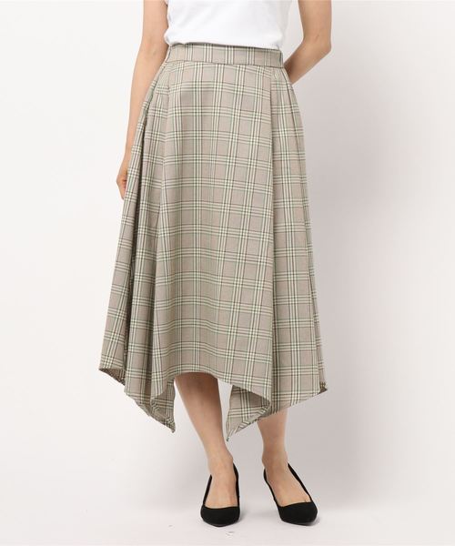 N.(N. Natural Beauty Basic)(エヌエヌナチュラルビューティーベーシック)の「◆イレヘムチェックスカート(スカート・レディース・ベージュ系その他/ダークネイビー・MEDIUM)」の10枚目の写真