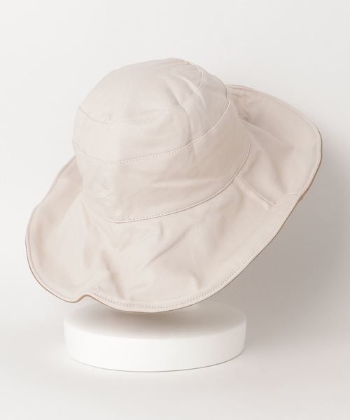 VitaFelice（ヴィータフェリーチェ）の「つば広リバーシブル帽子（ハット・レディース・ブラック/ネイビー/アイボリー・FREE）」の4枚目の写真