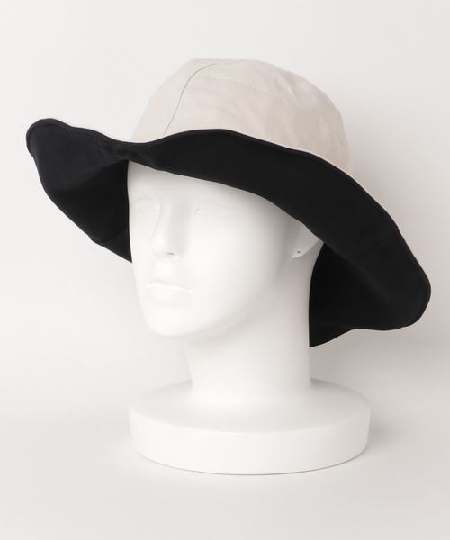 VitaFelice（ヴィータフェリーチェ）の「つば広リバーシブル帽子（ハット・レディース・ブラック/ネイビー/アイボリー・FREE）」の7枚目の写真